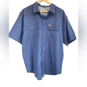 Orvis Men’s size XL Casual Blue Button Down Shirt pocket